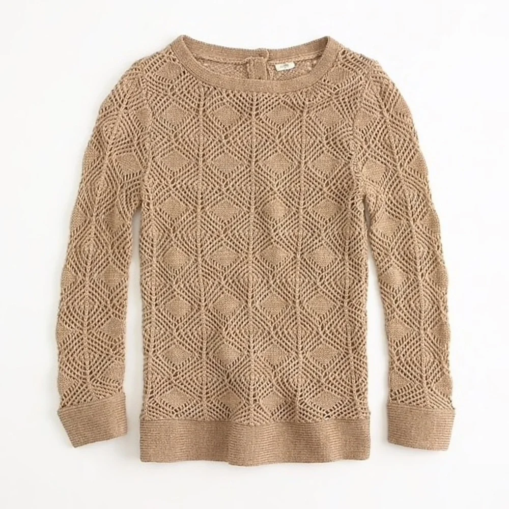 J. Crew Wool Crochet Sweater